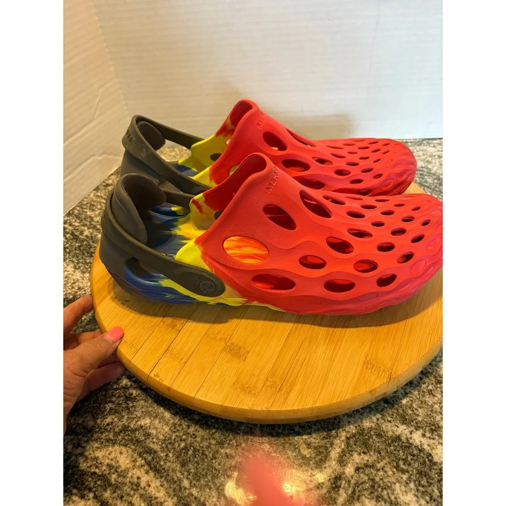 Merrell Hydro Moc Mens 13 Water Shoes Red Yellow Blue Grey Slip On Clogs